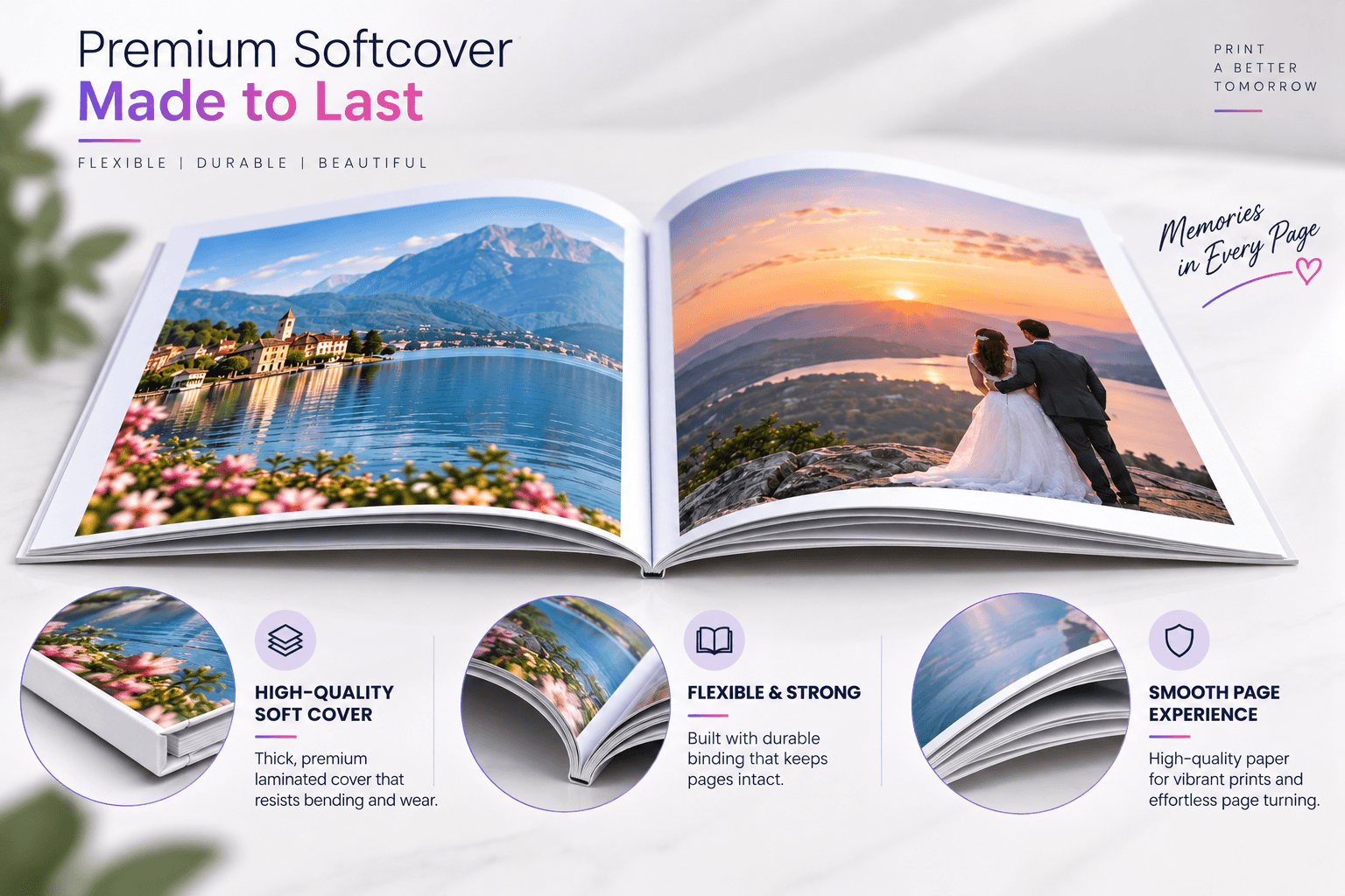 Softcover photo book customization preview